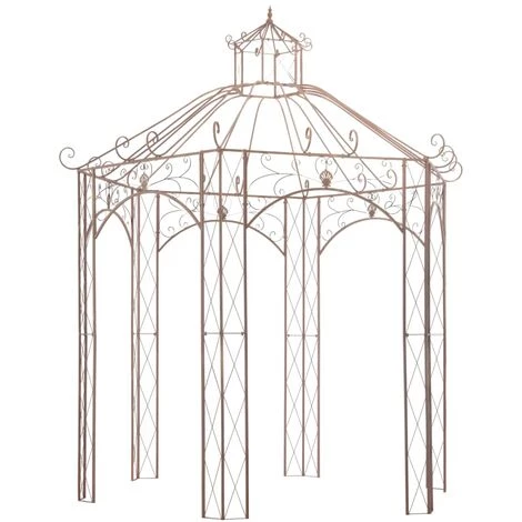 Pavillon De Jardin Marron Antique 3 M Fer VidaXL 3 Pavillon De Jardin Marron Antique 3 M Fer VidaXL