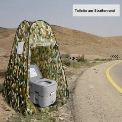 COSTWAY Tente De Toilette Tente De Douche Portable 120 X 120 X 190 Cm Portable Pour Camping Randonnée De Bain Camouflage -Tente de réception Soldes 13413217 3