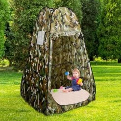 COSTWAY Tente De Toilette Tente De Douche Portable 120 X 120 X 190 Cm Portable Pour Camping Randonnée De Bain Camouflage -Tente de réception Soldes 13413217 4