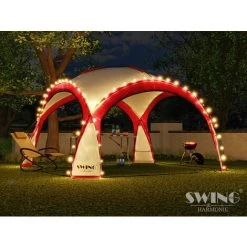 Tente Pliante Pour événement DOM 3,60x3,60 M éclairage Led Swing & Harmonie® Rouge