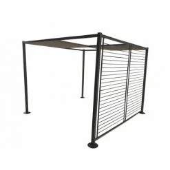 CONCEPT-USINE Pergola 4 Toiles Coulissantes 3x3m Gris & Taupe AGRA - Gris