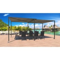 CONCEPT-USINE Pergola Coulissante Avec Roues 5,5x2,5m GIBARA - Gris -Tente de réception Soldes 13542561 3