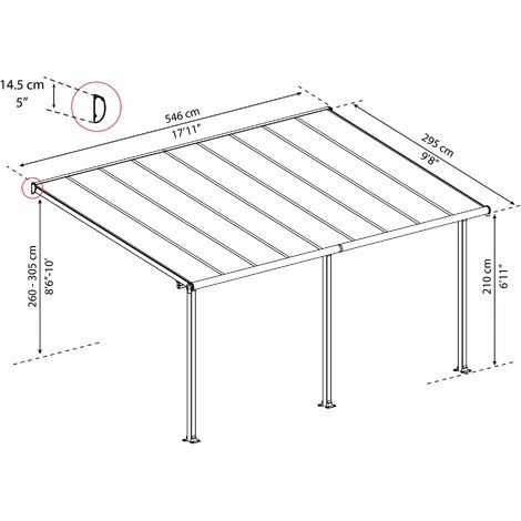 Palram - Canopia | Pergola Olympia 3X5.5 Blanche 7 Palram - Canopia | Pergola Olympia 3X5.5 Blanche – Image 5