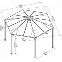 Palram - Canopia | Tonnelle De Jardin Hexagonale Monacom² 3.6X4 Grise 11 Palram - Canopia | Tonnelle De Jardin Hexagonale Monacom² 3.6X4 Grise -Tente de réception Soldes 13736210 5