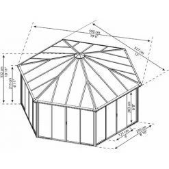 Palram - Canopia | Tonnelle De Jardin Fermée Garda 5.2X6 Gris -Tente de réception Soldes 13736214 5