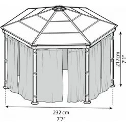 Palram - Canopia | Rideaux Pour Tonnelles De Jardin Hexagonales -Tente de réception Soldes 13736219 4