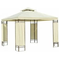 Bc-elec - 5300-0012 Tente De Réception, Tonnelle, Barnum, Pavillon De Jardin, Beige 3 X 3 M - Beige