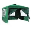 WILTEC Tonnelle De Jardin 3x3m Verte Avec Panneaux Latéraux Amovibles Grandes Fenêtres Tente Fête Camping