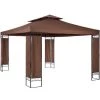 TECTAKE Tonnelle De Jardin 3,9 M X 2,9 M Autoportée Structure En Métal Marron - Marron -Tente de réception Soldes 14484115 1