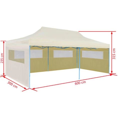 Tente De Réception Pliable 3 X 6 M Crème VidaXL - Crème 5 Tente De Réception Pliable 3 X 6 M Crème VidaXL - Crème - Image 3