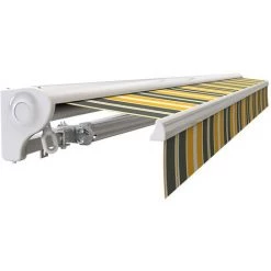 SUNNY INCH ® Store Banne Manuel Demi Coffre Pour Terrasse - Gris Jaune - Longueur 2.5 M Et Largeur 2 M - Gris Jaune -Tente de réception Soldes 14792253 5