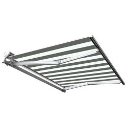 SUNNY INCH ® Store Banne Demi Coffre Motorisé Et Manuel Pour Terrasse - Blanc Gris - Longueur 2.5 M Et Largeur 2 M - Blanc Gris -Tente de réception Soldes 14792255 5