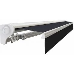 SUNNY INCH ® Store Banne Demi Coffre Motorisé Et Manuel Pour Terrasse - Gris Anthracite - Longueur 2.5 M Et Largeur 2 M - Gris Anthracite