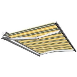 SUNNY INCH ® Store Banne Demi Coffre Motorisé Et Manuel Pour Terrasse - Gris Jaune - Longueur 2.5 M Et Largeur 2 M - Gris Jaune -Tente de réception Soldes 14792258 5