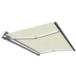 SUNNY INCH ® Store Banne Demi Coffre Motorisé Et Manuel Pour Terrasse - Écru - Longueur 2.5 M Et Largeur 2 M - Écru -Tente de réception Soldes 14792259 5