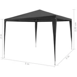 VidaXL Tente De Reception 3 X 3 M PE Anthracite 8 VidaXL Tente De Reception 3 X 3 M PE Anthracite -Tente de réception Soldes 15117685 2