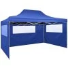 VidaXL Tente Pliable Avec 3 Parois 3 X 4,5 M Bleu 2 VidaXL Tente Pliable Avec 3 Parois 3 X 4,5 M Bleu -Tente de réception Soldes 15386177 1
