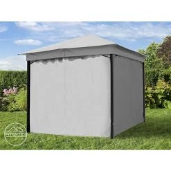 INTENT24.FR Tonnelle De Jardin 3x3 M Env. Env. 180g/m² Pavillon Avec Bâche De Toit Imperméable Tente De Jardin Avec 4 Bâches De Côté Gris Clair Tente De Réception Env. 6x6 Cm Profil - Gris 9 INTENT24.FR Tonnelle De Jardin 3x3 M Env. Env. 180g/m² Pavillon Avec Bâche De Toit Imperméable Tente De Jardin Avec 4 Bâches De Côté Gris Clair Tente De Réception Env. 6x6 Cm Profil - Gris -Tente de réception Soldes 15929341 3