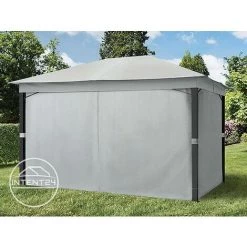 INTENT24.FR Pavillon De Jardin 3x4 M ALU Premium Env. 220g/m² Bâche Imperméable Tonnelle 4 Côtés Tente De Jardin Gris Clair Env. 9x9 Cm Profil - Gris -Tente de réception Soldes 15929346 3