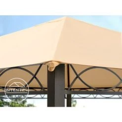 INTENT24.FR Pavillon De Jardin 3x3 M Tonnelle Premium Imperméable Tente De Jardin 4 Côtés Bâche De Toit Env. 220g/m² Tente De Réception Taupe - Taupe -Tente de réception Soldes 15929357 4
