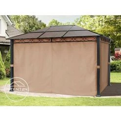 INTENT24.FR Pavillon De Jardin 3x4 M Tonnelle ALU Deluxe Imperméable Tente De Réception 4 Côtés En Toit En PC - Taupe 9 INTENT24.FR Pavillon De Jardin 3x4 M Tonnelle ALU Deluxe Imperméable Tente De Réception 4 Côtés En Toit En PC - Taupe -Tente de réception Soldes 15929361 3