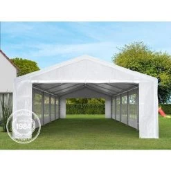 INTENT24.FR Tente De Réception 5x8 M Pavillon Blanc Bâche PE épaisse D'env.180g/m² Imperméable Tente De Jardin - Blanc -Tente de réception Soldes 15929575 3