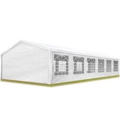 INTENT24.FR Tente De Réception 6x12 M Pavillon Blanc Bâche PE épaisse D'env.180g/m² Imperméable Tente De Jardin - Blanc