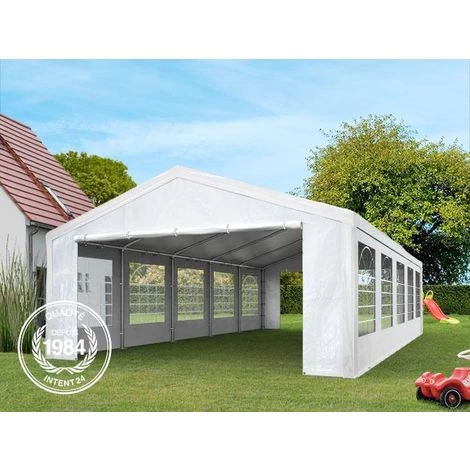 INTENT24.FR Tente De Réception 6x12 M Pavillon Blanc Bâche PE épaisse D'env.180g/m² Imperméable Tente De Jardin - Blanc 4 INTENT24.FR Tente De Réception 6x12 M Pavillon Blanc Bâche PE épaisse D'env.180g/m² Imperméable Tente De Jardin - Blanc – Image 2