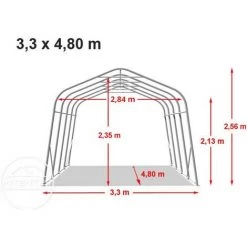 INTENT24.FR Abri Tunnel Robuste 3,3x4,8 M étanche Bâche PVC Env. 550g/m², Vert - Vert -Tente de réception Soldes 15929584 5