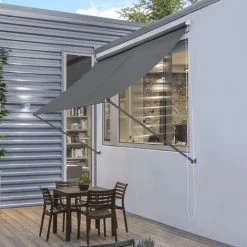 Brise-soleil Malage Rétractable Structure En Acier 150 X 120 Cm Gris [pro.tec]
