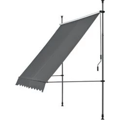 Store Banne Manuel Auvent Téléscopique 300 X 120 X 200-300 Cm Gris [pro.tec] -Tente de réception Soldes 16436431 3