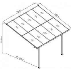 Pergola Gardiun Elliot - 9,5 M² 314x300x225/270 Cm Aluminium Et Polycarbonate 11 Pergola Gardiun Elliot - 9,5 M² 314x300x225/270 Cm Aluminium Et Polycarbonate -Tente de réception Soldes 16608857 5