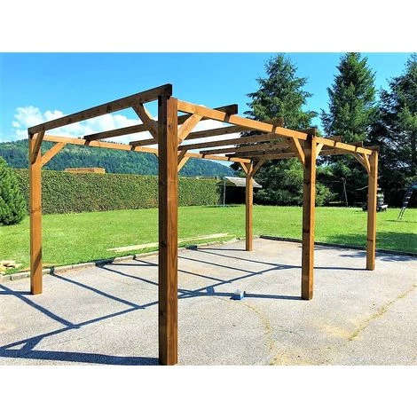 WMU Pergola Bois |15m² - 3 X 5| Autoportée - Origine FR - Pergola Avec La Visserie Acier Zingué 6 WMU Pergola Bois |15m² - 3 X 5| Autoportée - Origine FR - Pergola Avec La Visserie Acier Zingué - Image 4