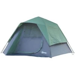 Outsunny Tente Pop Up Montage Instantané - Tente De Camping Familiale 3 Pers. - Grande Porte + 3 Fenêtres - Dim. 2,5L X 1,94l X 1,6H M Fibre Verre Polyester Oxford Bleu Vert - Vert