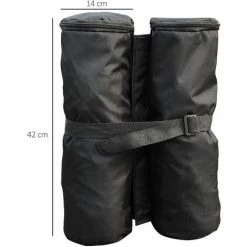 HOMCOM Lot 4 Sacs De Lestage De Fixation Pour Tonnelle Parasol Pavillon Volume Max. 15kg Noir - Gris -Tente de réception Soldes 17698607 3