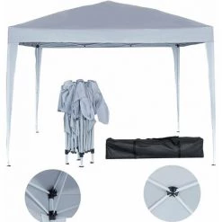 HABITAT ET JARDIN Tonnelle De Jardin Pliante "Svetlana 3" - 9 M² - 3 X 3 M - Blanc - Blanc. -Tente de réception Soldes 17779558 4