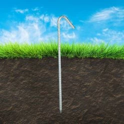 Relaxdays Piquets De Fixation Sol XL, Sardines, Lot De 10, Acier Galvanisé, Tente, 39 Cm, Acier électrozingué, Argenté -Tente de réception Soldes 17853895 4