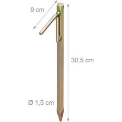 Relaxdays Piquets De Fixation Sol XL, Lot De 4, Acier Galvanisé, Sardines Tente, Bâche, Tonnelle, 30,5 Cm De Haut, Doré -Tente de réception Soldes 17853898 5