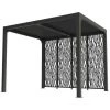 Habrita Pergola Bioclimatique En Aluminium + 4 Panneaux - 7,20 M2 - Toit En Lames Mobiles - Gris Anthracite