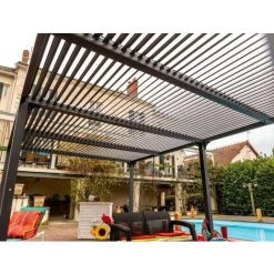Habrita Pergola Bioclimatique En Aluminium Xxl - 21,52 M2 - Toit En Lames Mobiles - Gris Anthracite 7 Habrita Pergola Bioclimatique En Aluminium Xxl - 21,52 M2 - Toit En Lames Mobiles - Gris Anthracite -Tente de réception Soldes 17909059 3