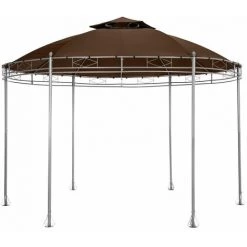 HELLOSHOP26 Tonnelle Abri De Jardin Diamètre 3,5 M Marron - Marron -Tente de réception Soldes 17988307 3