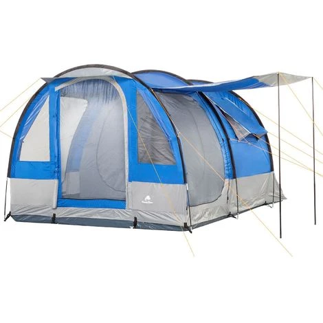 CampFeuer Tente De Camping | 4 Personnes | Bleu - Gris | Tente Tunnel | 2000 Mm 3 CampFeuer Tente De Camping | 4 Personnes | Bleu - Gris | Tente Tunnel | 2000 Mm