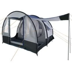 CampFeuer Tente De Camping | 4 Personnes | Noir / Gris | Tente Tunnel | 2000 Mm