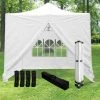 SKY LANTERN Tonnelle De Jardin Pliable 3x3 M 520D (320g/m2) + 4 Paroies Blanches + Kit De Lestage - Tonnelle Barnum Pliant Et Avec 4 Murs En Toile - Tente Pagode Pliable Imperméable Pour Reception Extérieure - Blanc -Tente de réception Soldes 18121803 1