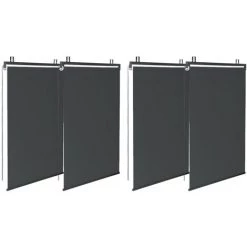 IDMARKET Pergola édition Spéciale Toit Rétractable 3x4 M Et 4 Stores Gris Anthracite -Tente de réception Soldes 18148464 4