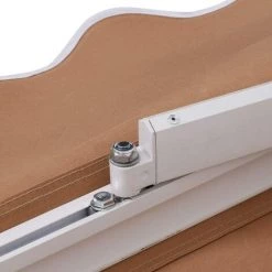 COSTWAY Store Banne Auvent De Terrasse Rétractable Manuel De 2,5 M X 2 M Cadre En Aluminium Et Manivelle Beige -Tente de réception Soldes 18154318 4
