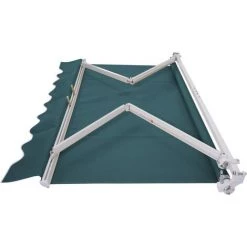 COSTWAY Store Banne Rétractable 3 X 2,5M Avec Tissu Résistant Aux UV Et à L'Eau, Cadre En Aluminium Pour Terrasse,Balcon Vert -Tente de réception Soldes 18154322 3