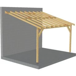 JARDINATOIRE Toit De Terrasse |4x3| - Pente 30% - Bois Massif - Durable |Sans La Visserie Et Sans Les Pieds De Poteaux