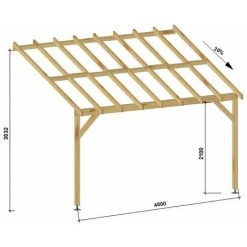 JARDINATOIRE Toit De Terrasse |4x3| - Pente 30% - Bois Massif - Durable |Sans La Visserie Et Sans Les Pieds De Poteaux -Tente de réception Soldes 18177250 4