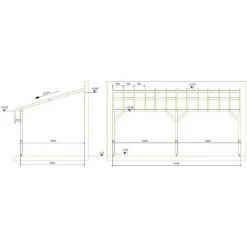 JARDINATOIRE Toit De Terrasse |6x3| - Pente 30% - Bois Massif - Durable |Sans La Visserie Et Sans Les Pieds De Poteaux -Tente de réception Soldes 18177256 5